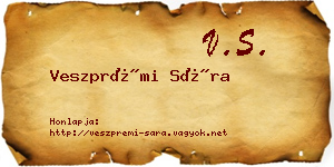 Veszprémi Sára névjegykártya